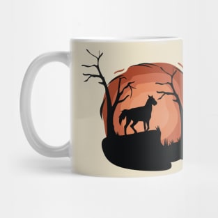 black horse silhouette Mug